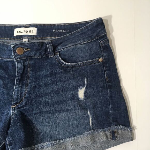 DL1961 RENEE DENIM ROLLED CUFF SHORTS 28 - Picture 4 of 13
